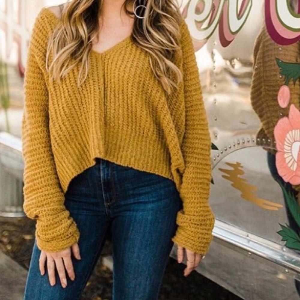 Free People 🧡 Knit Crop Sweater